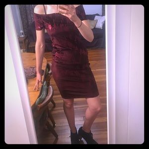 Darling velvet sparkle dress, so unique!